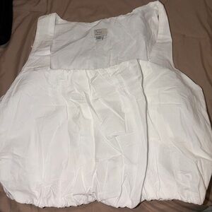 White Sleeveless Scoop Neck Top